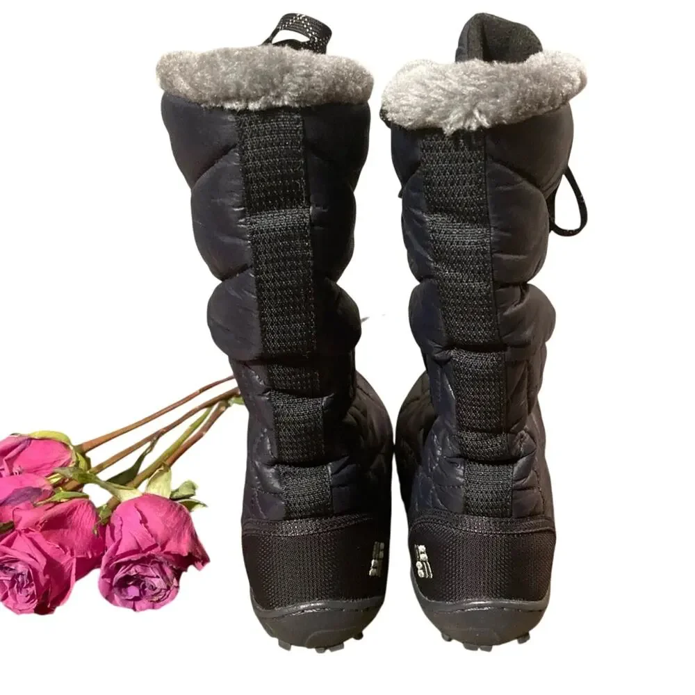 Columbia 200 Grams boots women's  size 7 Black quilted‎ faux fur omni grip